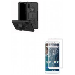 Kit Estuche Armadura Negro + Vidrio 5d Xiaomi Redmi Mi A2 (Entrega Inmediata)