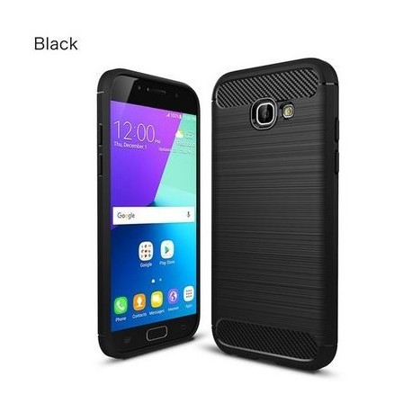 Kit Total Carbono Samsung A3 2017 Negro + Vidrio Dorado (Entrega Inmediata)