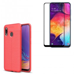 Kit Protector Tp Cuero + Vidrio 6d Samsung Galaxy A30 / A20 (Entrega Inmediata)