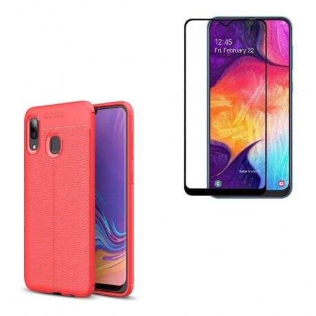 Kit Protector Tp Cuero Funda + 6d Samsung Galaxy A30 / A20 (Entrega Inmediata)
