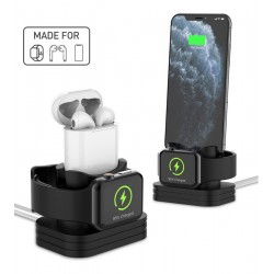 Base Stand Dock Silicona AirPods Iwatch iPhone Apple 2 En 1 (Entrega Inmediata)