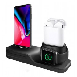 Base Dock Cargador iPhone Apple Watch Air Pods 3 En 1 (Entrega Inmediata)