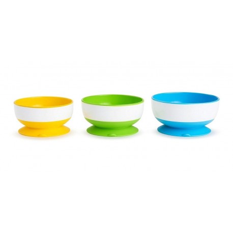 Set De 3 Platos Tipo Bowl Munchkin Bebés Niños Base Succión (Entrega Inmediata)