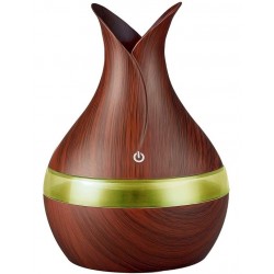 Difusor Aroma Madera Luz Led Humidificador + 1 Esencia (Entrega Inmediata)