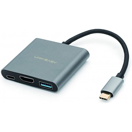 Adaptador Conversor Tipo C 3 En 1 Usb 3.0- Hdmi Y Tipo C (Entrega Inmediata)