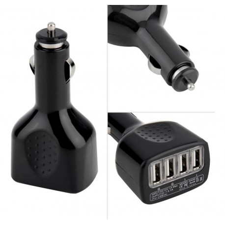 Cargador Usb Para Carro 4 Usb 12v A 5v Tabaquera Calidad (Entrega Inmediata)