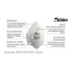 10 Tapabocas Original Nitta Norma N95 Certificado Niosh ( (Entrega Inmediata)