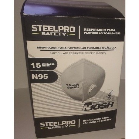Tapabocas Niosh N95 Steelpro M9910v Caja X15 Unds (entrega (Entrega Inmediata)