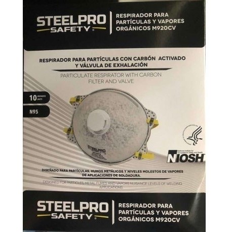 Tapabocas/respirador M920cv N95 Niosh X 10 Marca Steelpro ( (Entrega Inmediata)