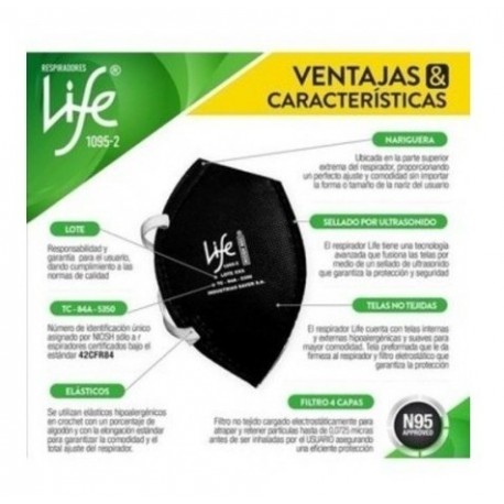 2 Tapabocas Respirador N95 Life 1095 Certificado Niosh ( (Entrega Inmediata)
