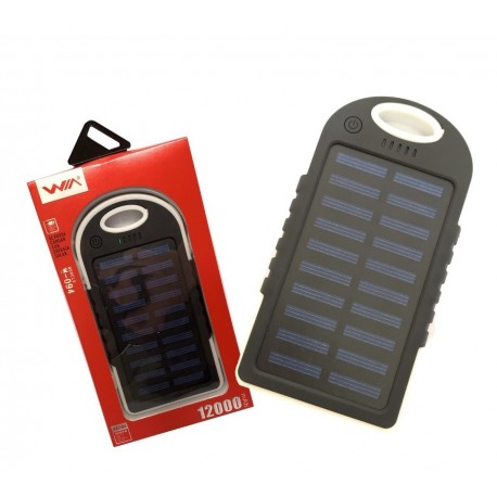 Cargador Power Bank Panel Solar 12000mah Bateria Y Linterna (Entrega Inmediata)