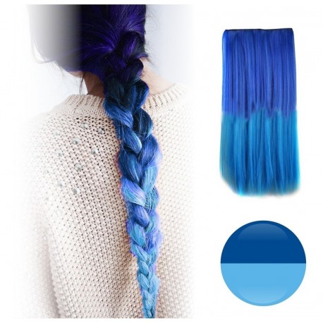 Cortina De Cabello Lisa Degradee Extensión Azul A Celeste (Entrega Inmediata)