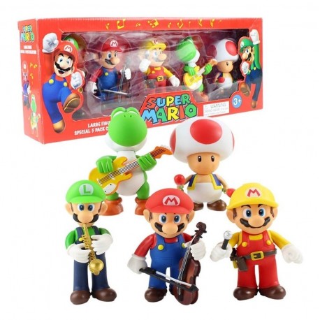 Figura Mario Musico Set X5 Video Juego + Obsequio (Entrega Inmediata)