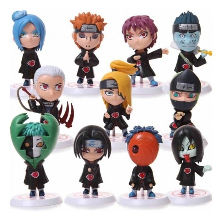 Naruto Set De 11 Figuras Con Base Coleccion Anime (Entrega Inmediata)