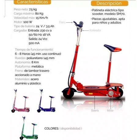 Patineta Electrica Teksilver Scooter (Entrega Inmediata)