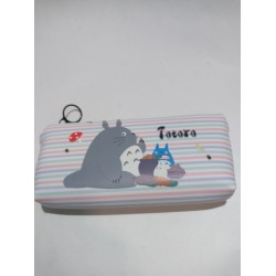 Mi Vecino Totoro Cartuchera En Cuerina Con Cremallera Lila (Entrega Inmediata)