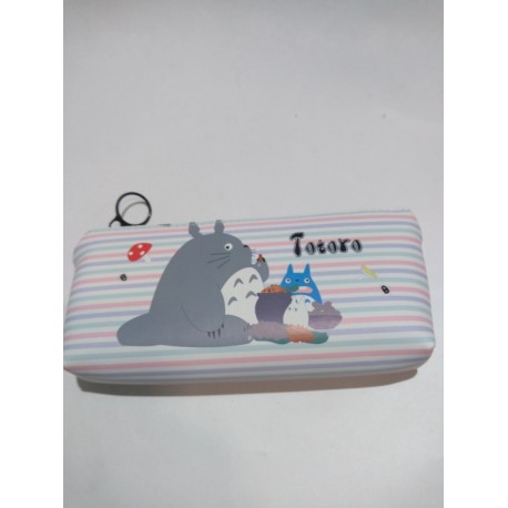 Mi Vecino Totoro Cartuchera En Cuerina Con Cremallera Lila (Entrega Inmediata)