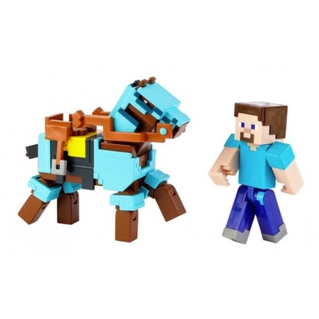 Minecraft Steve Y Caballo Blindado Original Mattel (Entrega Inmediata)