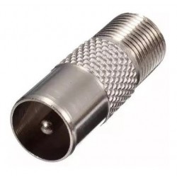 Adaptador Conector Entrada Iec Macho A Coaxial Hembra Antena (Entrega Inmediata)