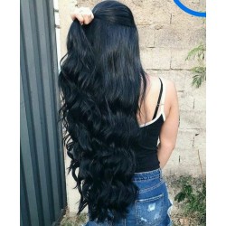 Extension Extralarga Cabello Seminatural Ondulado Negro (Entrega Inmediata)