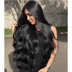 Extensiones De Cabello Seminatural Negro Semiondulado (Entrega Inmediata)