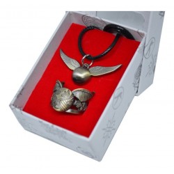Harry Potter Snitch Set Collar Y Anillo (Entrega Inmediata)