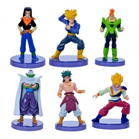 Broly Goku Trunks Dragon Ball Z Colección X6 Figuras En Base (Entrega Inmediata)