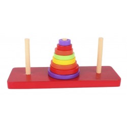 Torre Armable De Hanoi Juguete Madera Didáctico Infantil (Entrega Inmediata)
