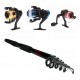 Set X 2 Cañas De Pescar De 2.10mt Bara + Carretel + Nailon (Entrega Inmediata)