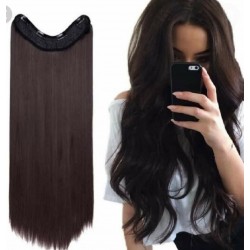 Extensiónes De Cabello Seminatural 4 Clips Marrón Oscuro (Entrega Inmediata)
