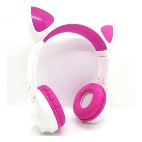 Audífonos Diadema Bluetooth Fm Micro Orejas De Gato Y Luces (Entrega Inmediata)