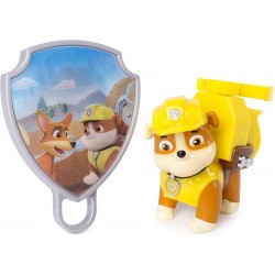Paw Patrol Figura Con Placa Animada Gancho Motorizado Rubble (Entrega Inmediata)