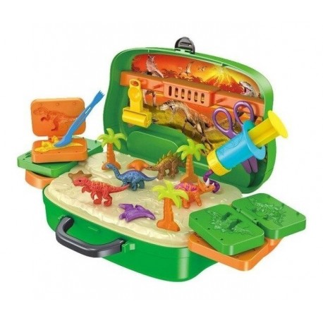 Dinosaurios Maleta Juguete Didáctico Plastilina + Moldes (Entrega Inmediata)