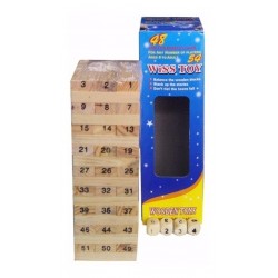 Jenga Yenga Torre Madera 54 Pcs Juguete Mediano Número Dados (Entrega Inmediata)