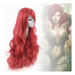¡ Peluca Ondulada 80cm Rojo Vino Kanekalon Cosplay !! (Entrega Inmediata)
