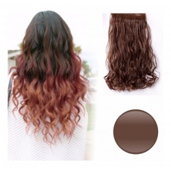 ¡ Extensión De Kanekalon Castaño Cortina Cabello Ondulada !! (Entrega Inmediata)