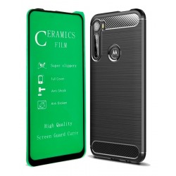 Funda Estuche Forro + Vidrio Cera Motorola One Fusion + Plus (Entrega Inmediata)