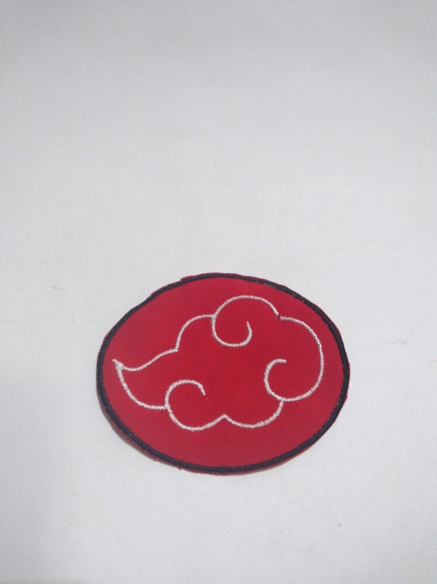 Patch Aplique Bordado Nuvem Naruto Akatsuki 4,5cm x 7cm