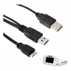 Cable Doble Usb 3,0 Tipo A A Micro-b Usb Disco Externo Wii U (Entrega Inmediata)