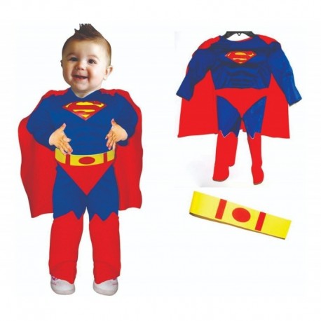 Disfraz Bebe Superman Musculos Halloween (Entrega Inmediata)