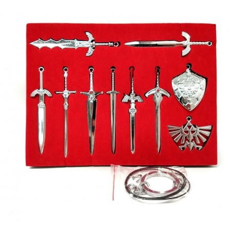 La Leyenda De Zelda Set Accesorios Collar Cadena Llavero (Entrega Inmediata)