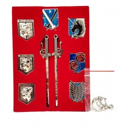 Shingeki No Kyojin Ataque A Titanes Set Accesorios Llavero (Entrega Inmediata)