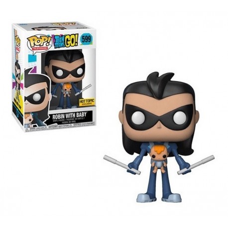 Teen Titans Go Robin Con Bebé Figura Funko Pop Caja Dañada (Entrega Inmediata)