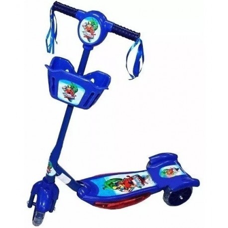Patineta Scooter Niños Con Luces Y Canasta De 3 Ruedas (Entrega Inmediata)