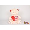 Oso De Peluche Con Corazón 30cm 2602-2 (Entrega Inmediata)