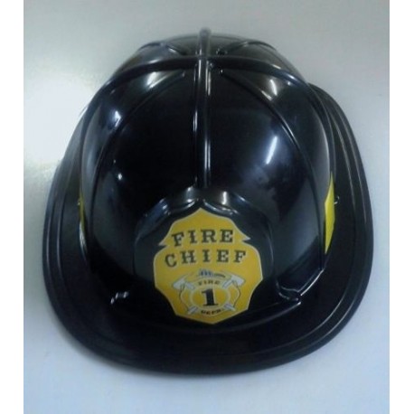 Casco Bombero Color Negro Halloween Disfraz Carnavales (Entrega Inmediata)