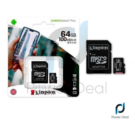 Micro Sd Kingston Canvas Select Plus 64gb 100mb/seg @pd (Entrega Inmediata)