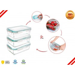 Refractaria Porta Comida Rectangular En Vidrio Con Tapa (Entrega Inmediata)