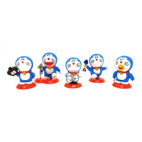 Doraemon Colección X 5 Figuras Base Roja En Bolsa (Entrega Inmediata)