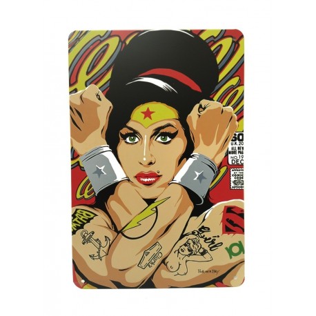 Dc Wonder Woman Placa Decorativa Metálica Vintage (Entrega Inmediata)